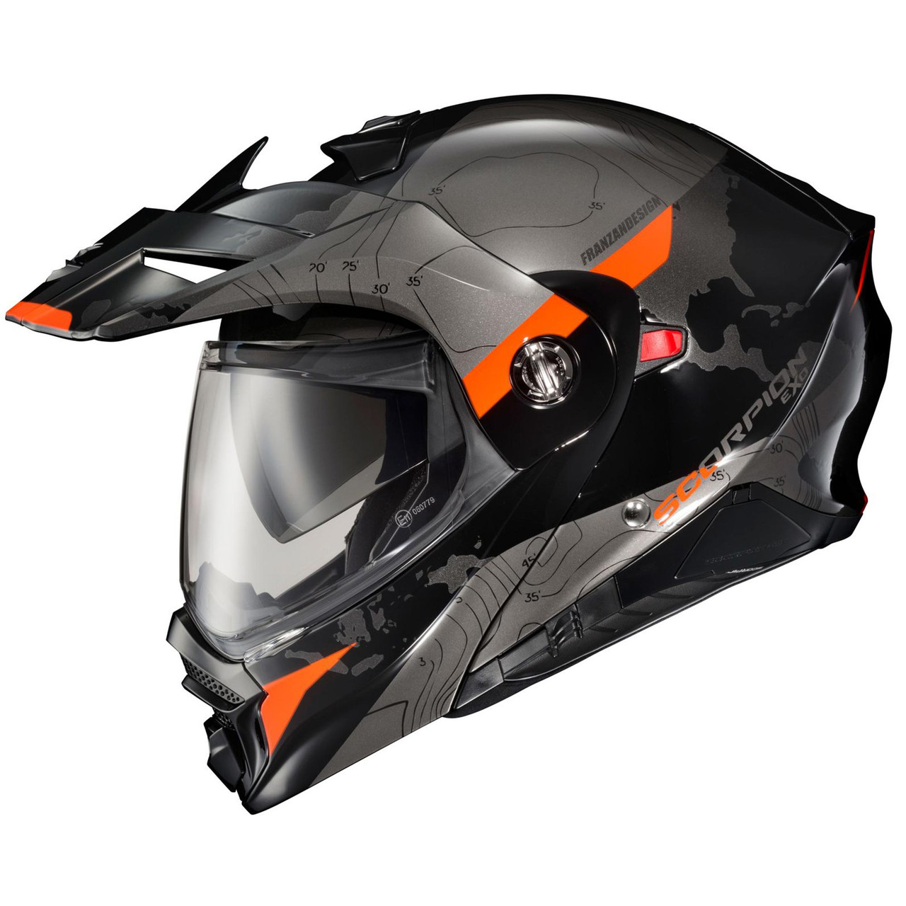 Scorpion EXO-AT960 Topographic Black Orange Helmet