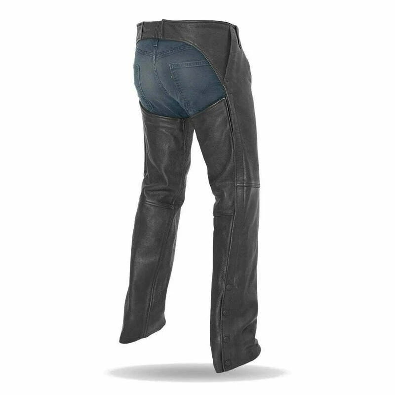 First Manufacturing Bully Black Leather Chaps