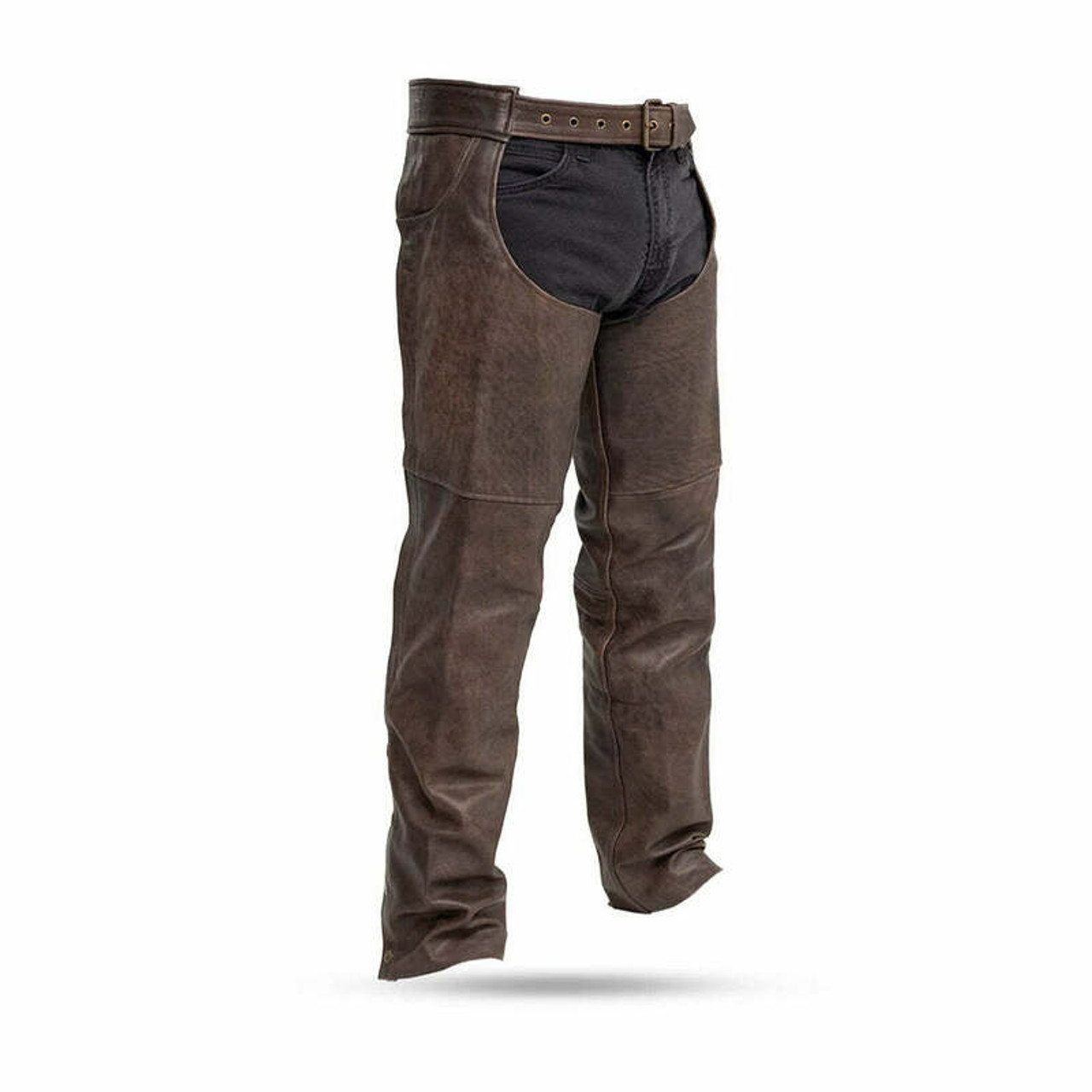 First Manufacturing Stampede Brown Leather Chaps