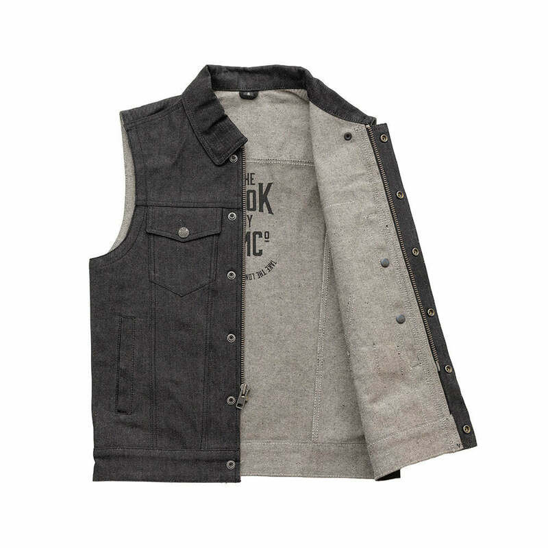 First Manufacturing Rook Single Layer Gray Denim Vest