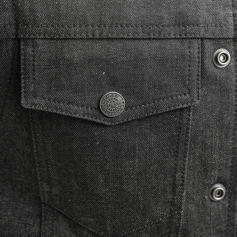 First Manufacturing Rook Single Layer Gray Denim Vest