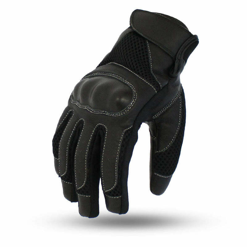 First Manufacturing Axis Black Leather Gloves