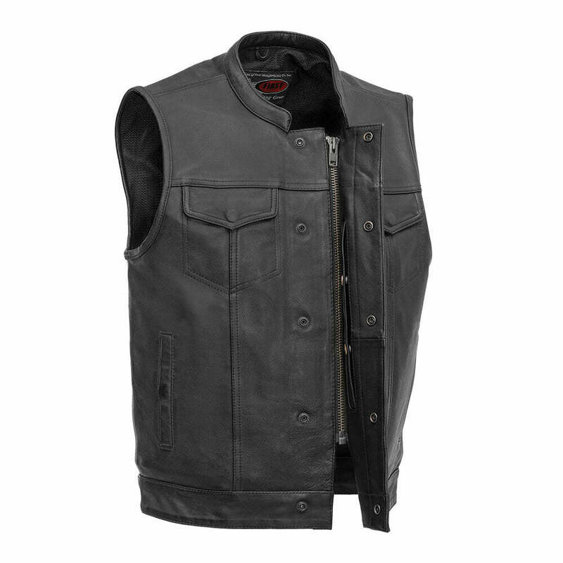 First Manufacturing Sharp Shooter Black Leather Vest