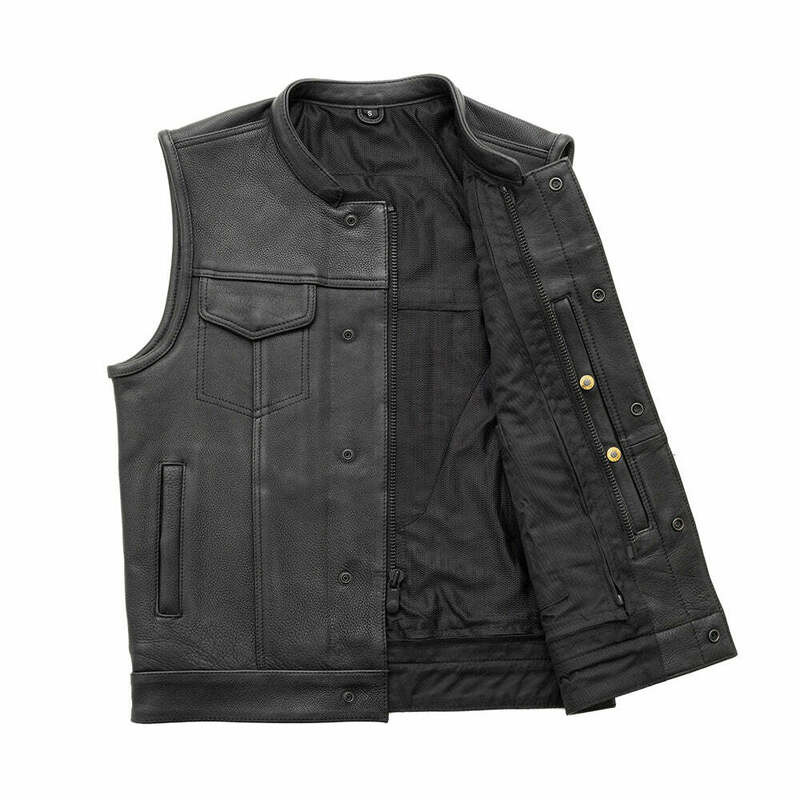 First Manufacturing Hotshot Black Leather Vest