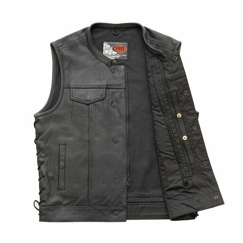First Manufacturing Sniper Black Leather Vest