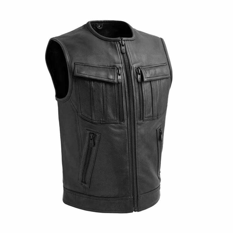 First Manufacturing Unbeatable Black Leather Vest