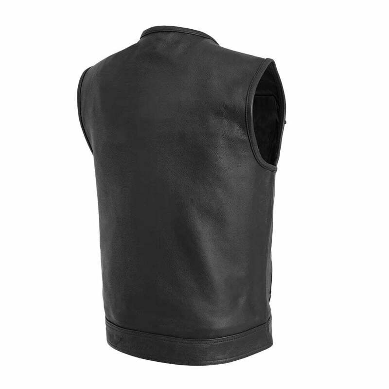 First Manufacturing Unbeatable Black Leather Vest