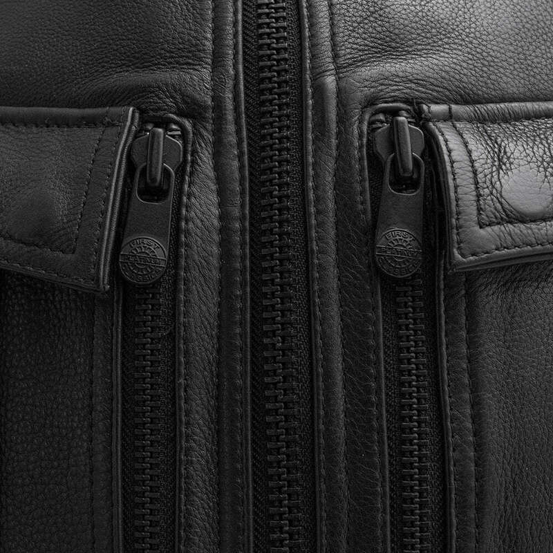 First Manufacturing Unbeatable Black Leather Vest