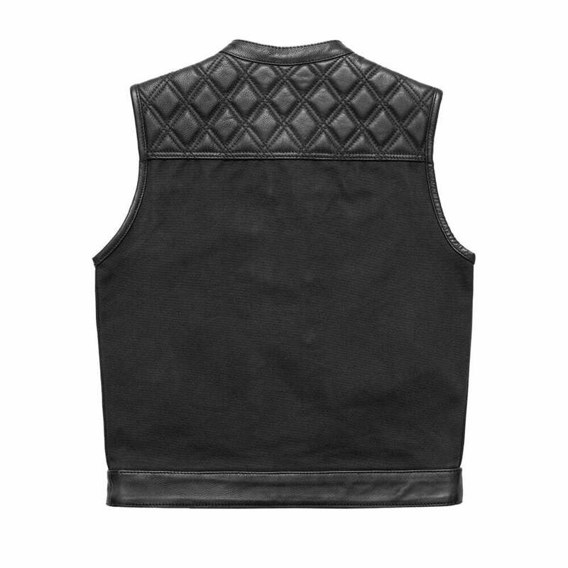 First Manufacturing Hunt Club Black Leather Canvas Vest
