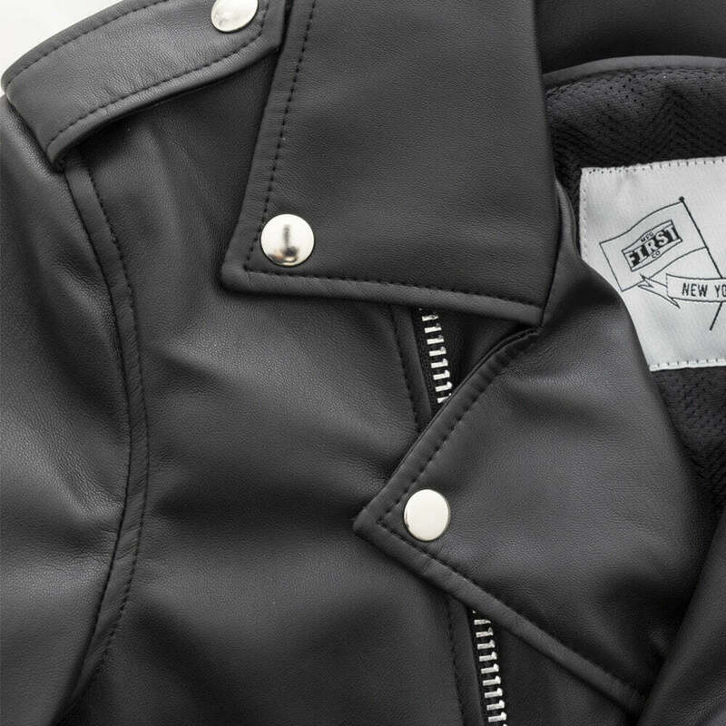 First Manufacturing Cassandra Womens Vegan Black Leather Jacket