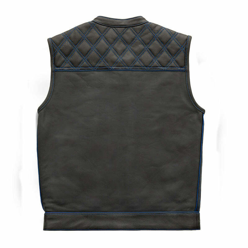First Manufacturing Blue Black Checker Vest