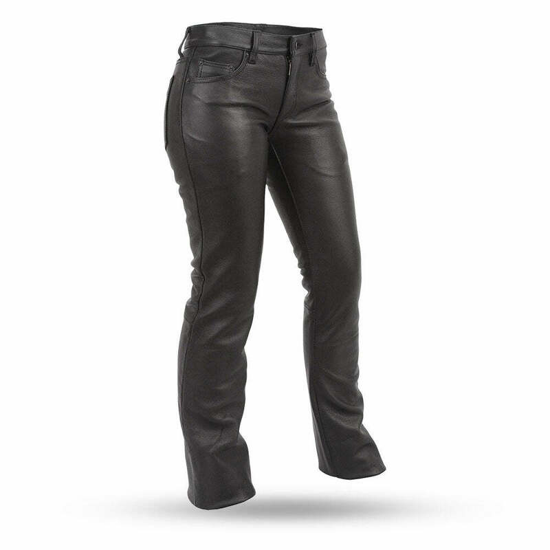 First Manufacturing Alexis Womens Black Leather Pants