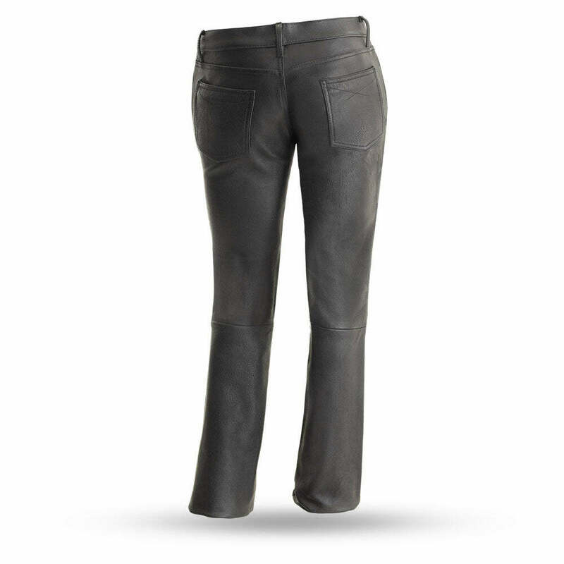 First Manufacturing Alexis Womens Black Leather Pants