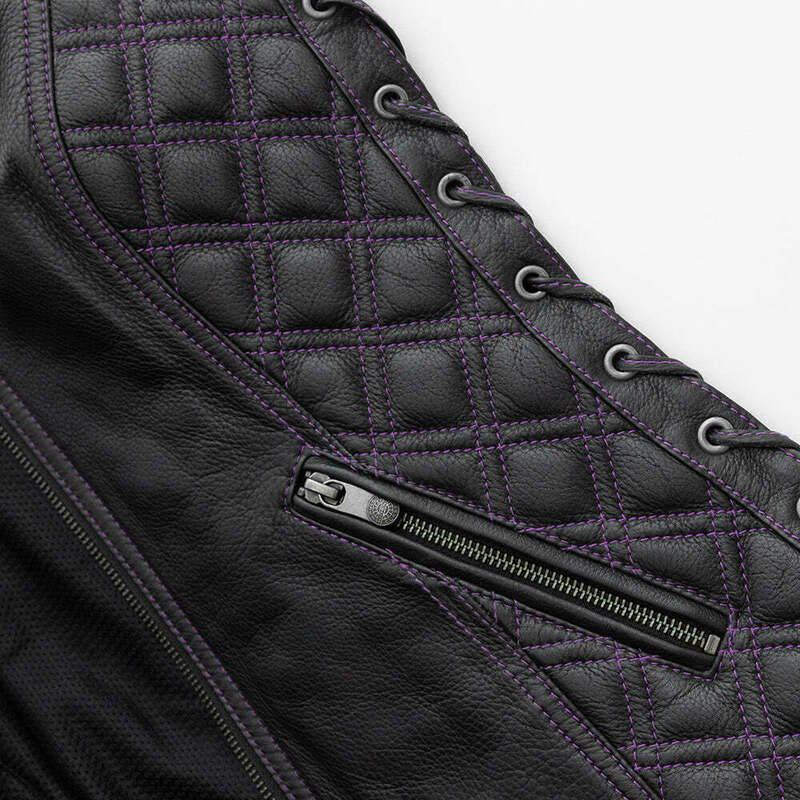 First Manufacturing Bandida Womens Black Leather Vest