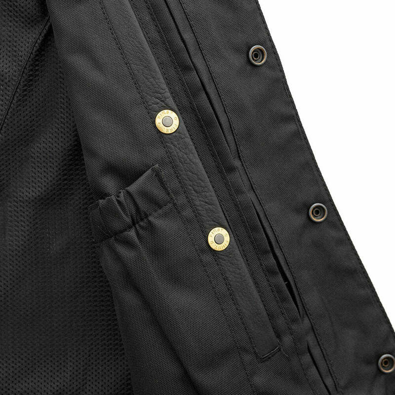 First Manufacturing Texan Western Style Black Leather Vest