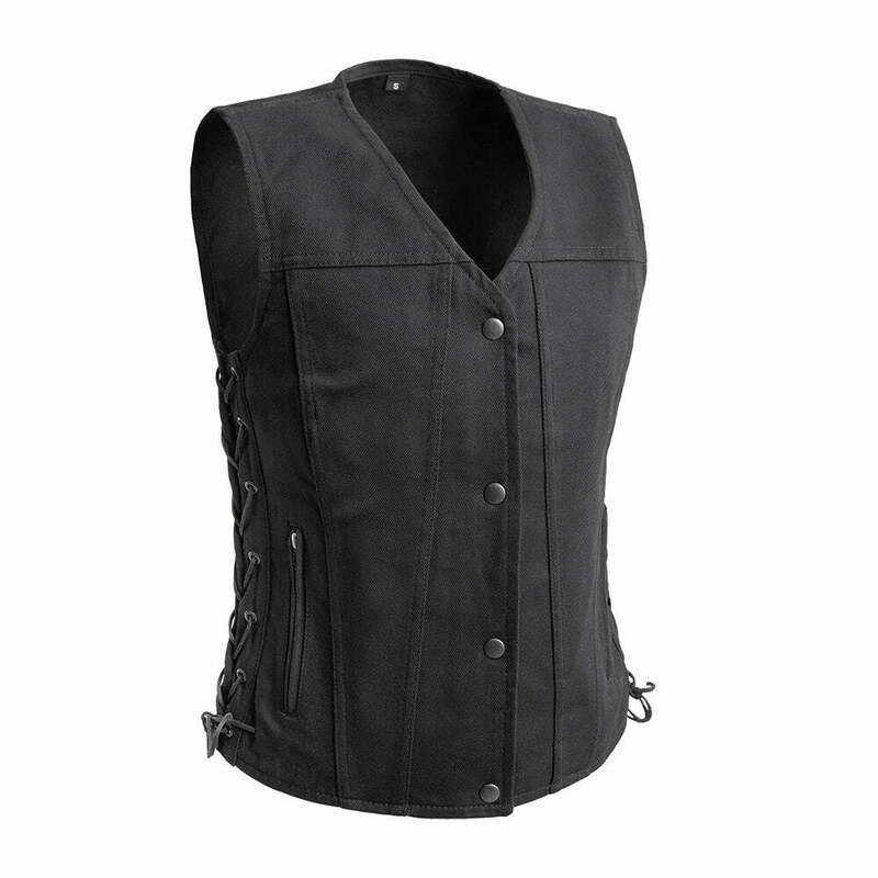 First Manufacturing Tiff Womens Black Twill Vest