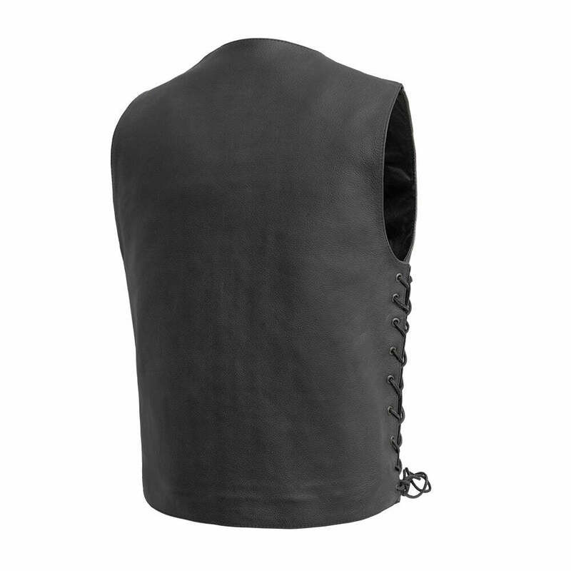 First Manufacturing Top Biller Western Style Black Leather Vest