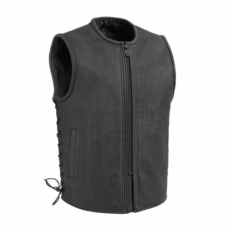 First Manufacturing Venom Black Leather Vest