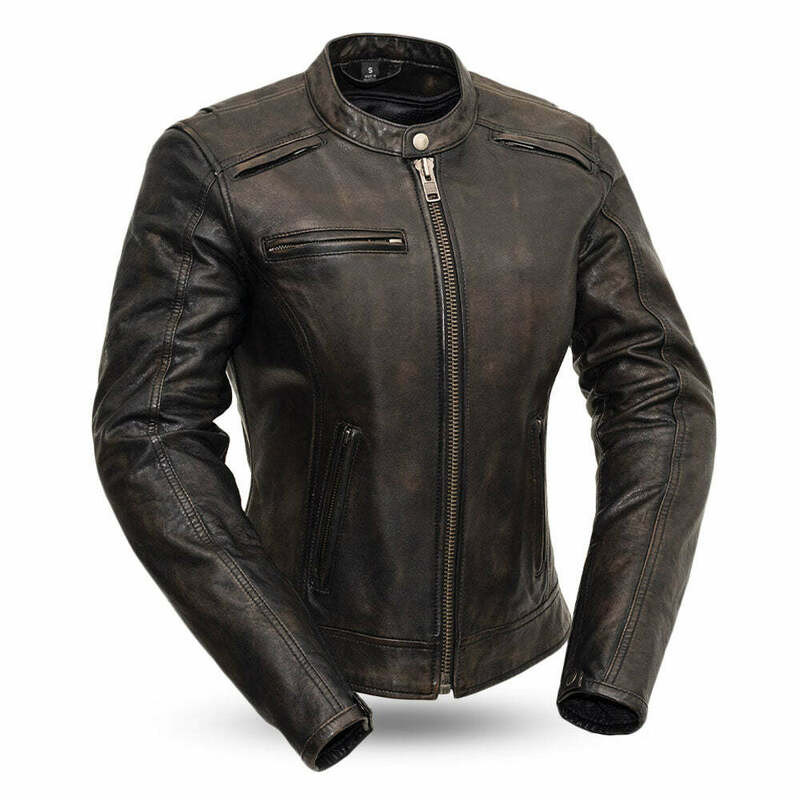 First Manufacturing Trickster Womens Black Leather Jacket