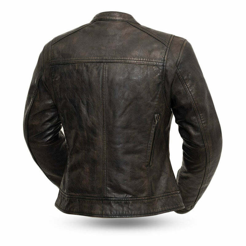 First Manufacturing Trickster Womens Black Leather Jacket