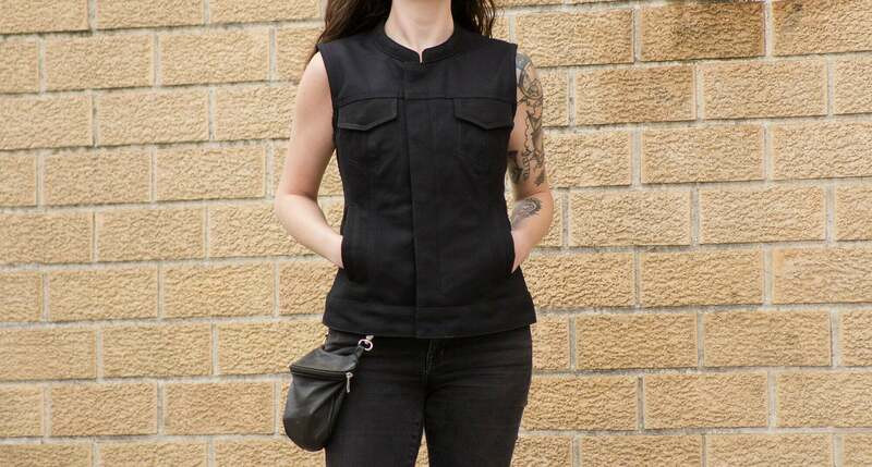 First Manufacturing Ludlow Womens Black Canvas Vest