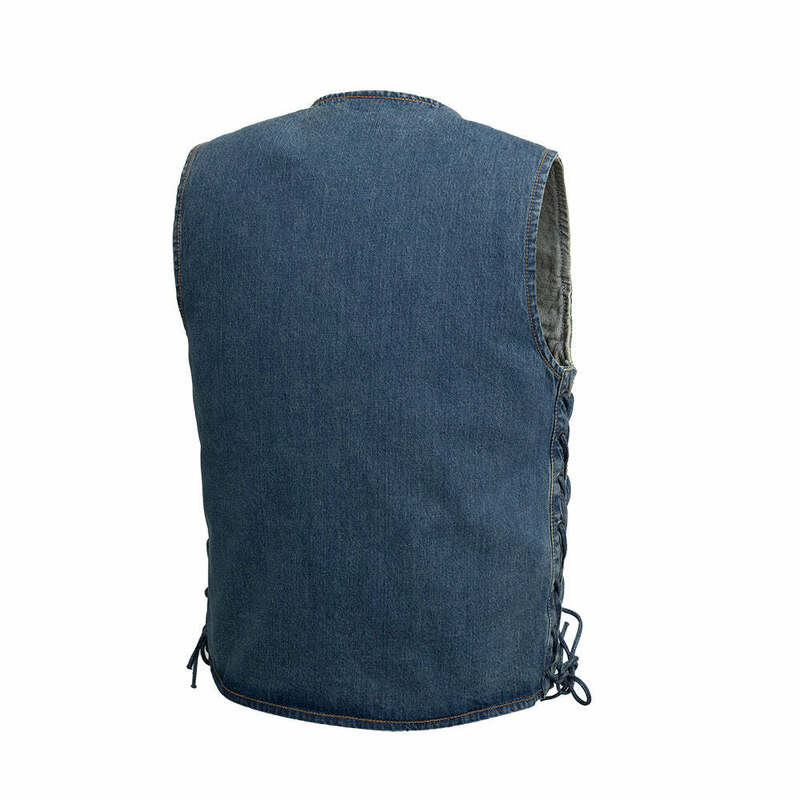 First Manufacturing Gambler Blue Denim Vest