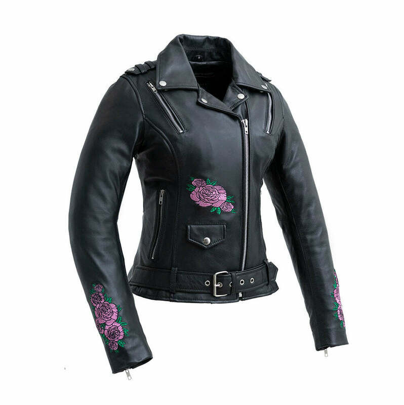 First Manufacturing Bloom Womens Black Leather Jacket