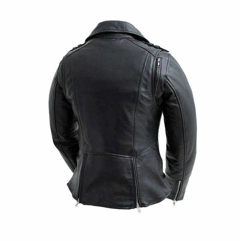 First Manufacturing Bloom Womens Black Leather Jacket