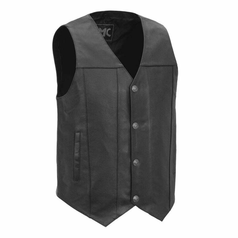 First Manufacturing Gun Runner Black Leather Vest