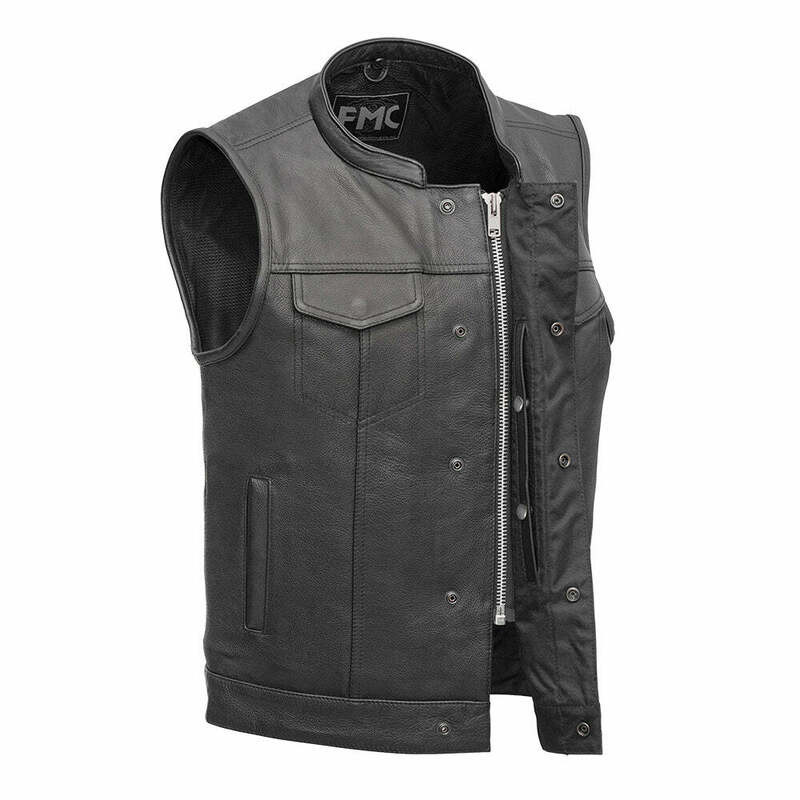 First Manufacturing Blaster Black Leather Vest