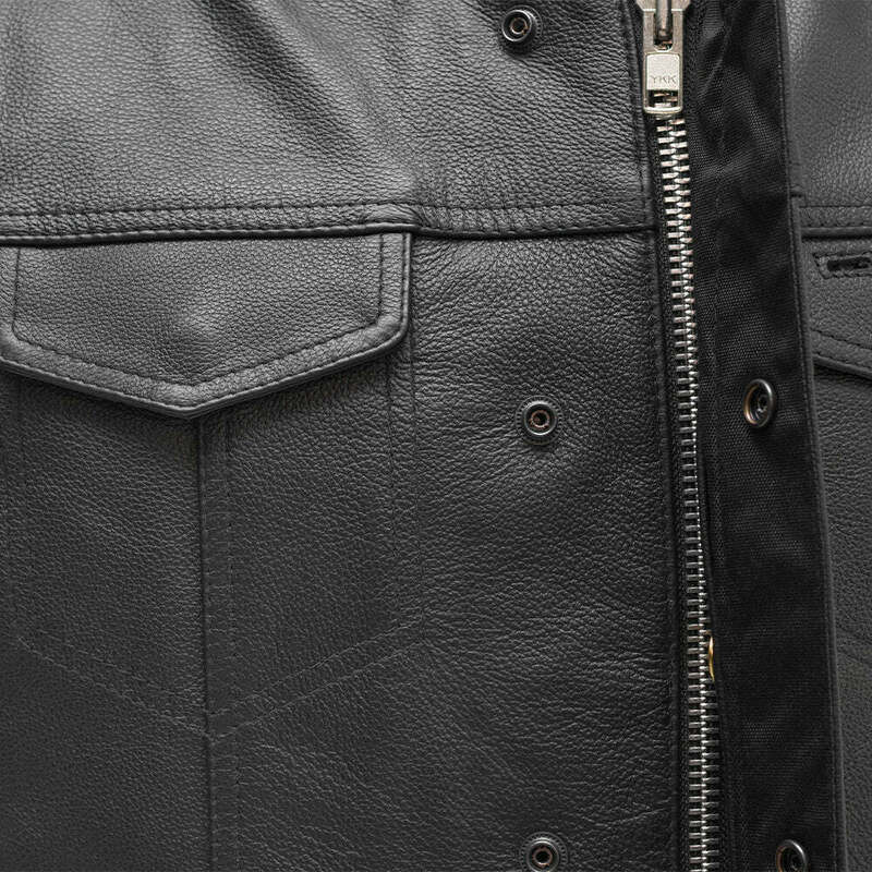 First Manufacturing Blaster Black Leather Vest