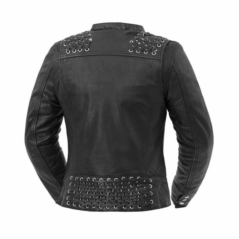 First Manufacturing Black Widow Womens Leather Jacket