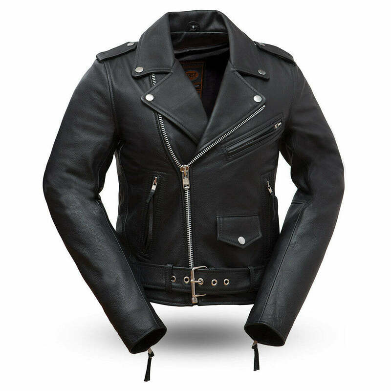 First Manufacturing Rockstar Womens Black Leather Jacket