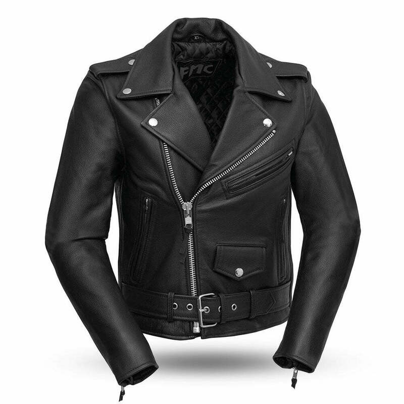 First Manufacturing Bikerlicious Womens Black Leather Jacket