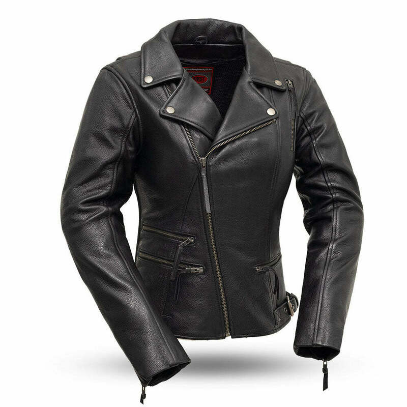 First Manufacturing Monte Carlo Womens Black Leather Jacket