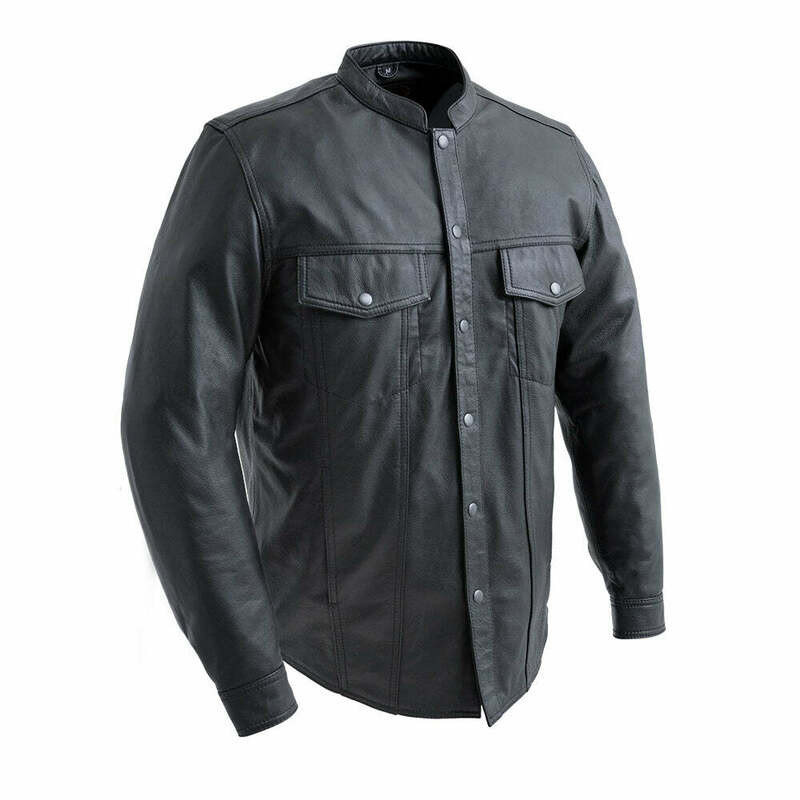 First Manufacturing Vigilante Black Leather Shirt
