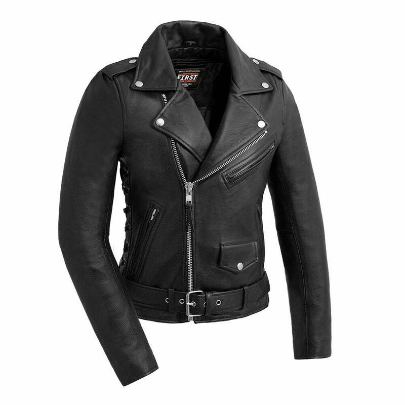 First Manufacturing Popstar Womens Black Leather Jacket
