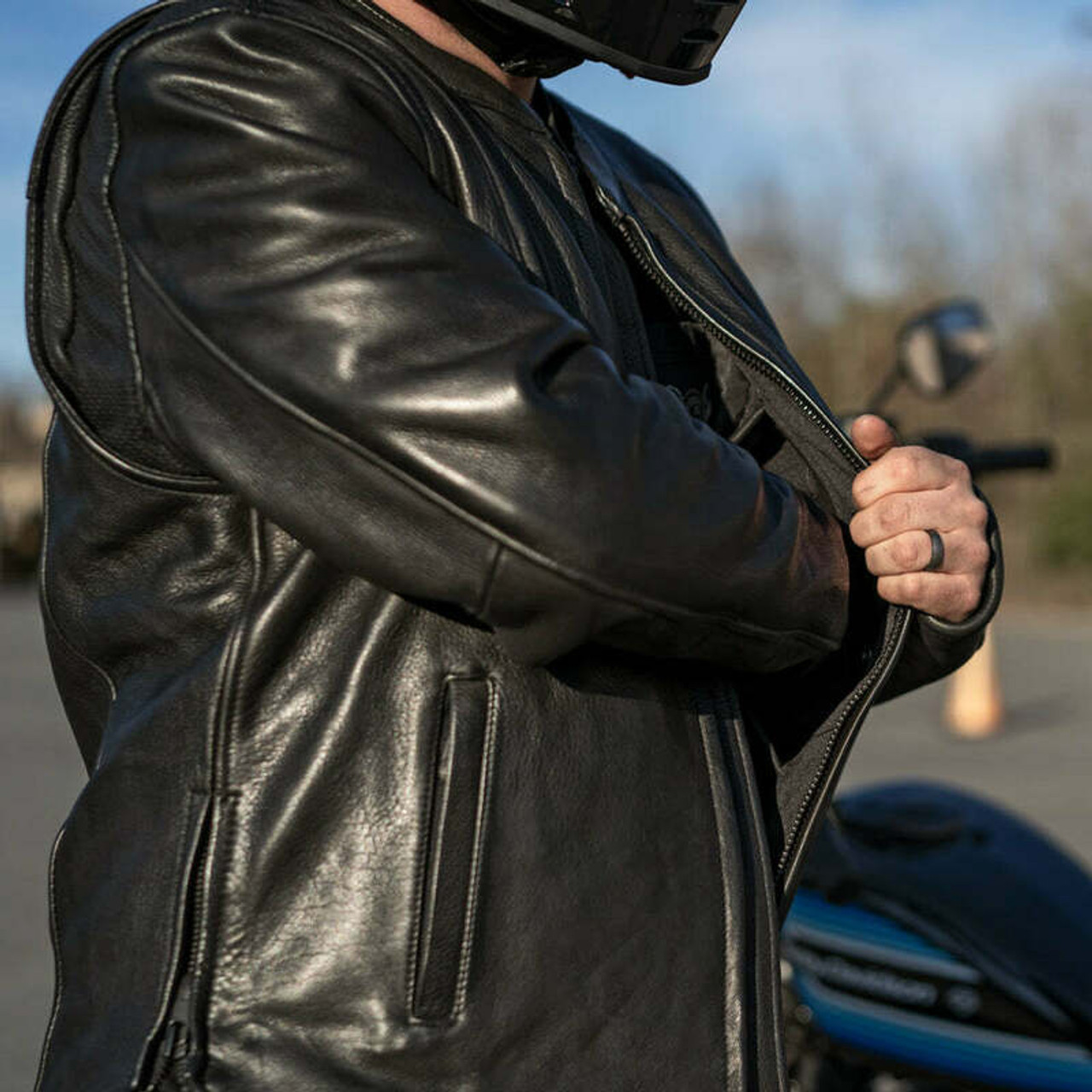 First Manufacturing Revolt Black Leather Jacket