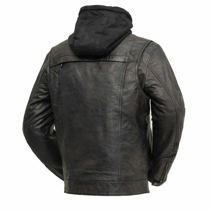 First Manufacturing Vendetta Black Olive Leather Jacket - Speed