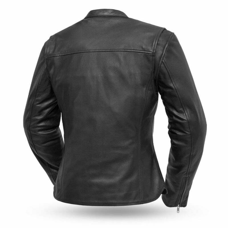 First Manufacturing Roxy Womens Black Leather Jacket