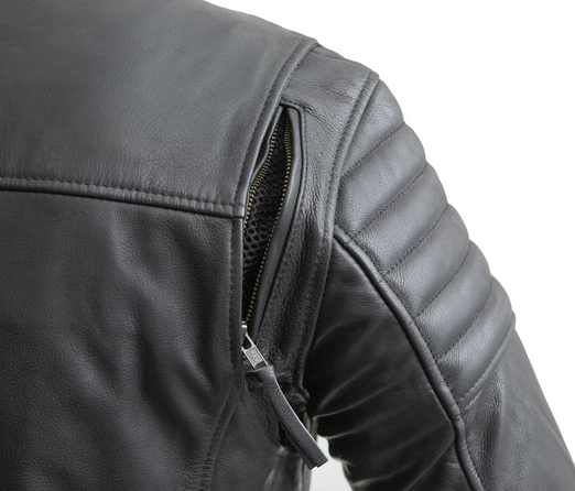 First Manufacturing Commuter Black Leather Jacket