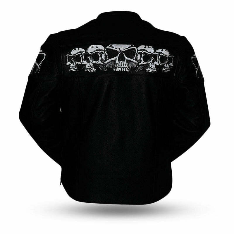 First Manufacturing Savage Skulls Black Leather Jacket