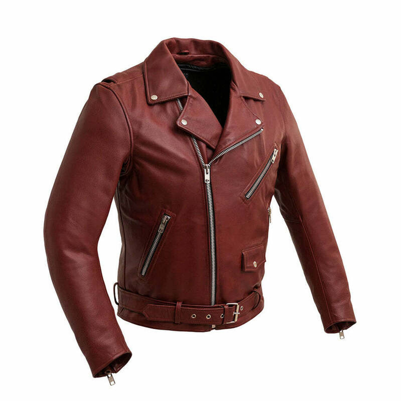 First Manufacturing Fillmore Oxblood Leather Jacket