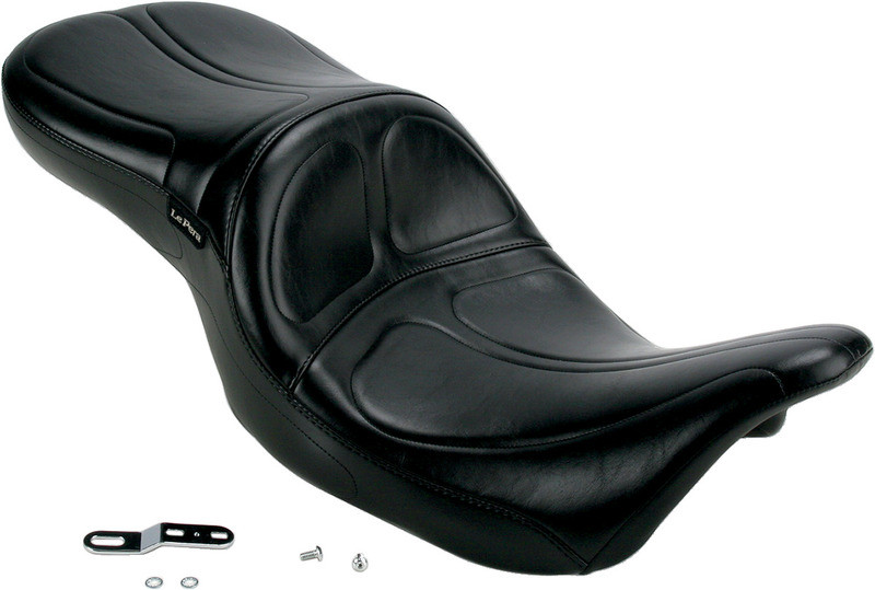 Le Pera Maverick Seat w/ Backrest Stitched Black FL '08-'22 - LK-957