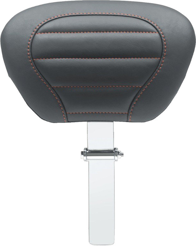 Mustang Deluxe Touring Removable Driver Backrest Black W/American Beauty Red Stitching - 79012AB