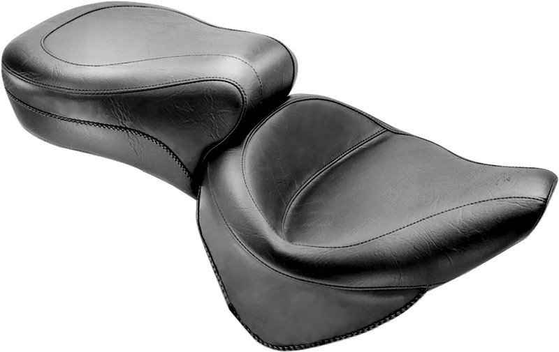 Mustang Vintage Style Seat Wide Smooth Black Softail - 75735