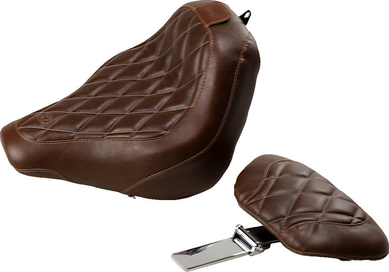 Mustang Seat Wide Tripper Solo with Backrest Diamond Brown - 83031