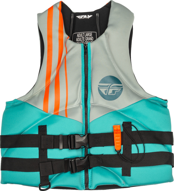 Fly Racing Neoprene Flotation Teal Grey Orange Vest