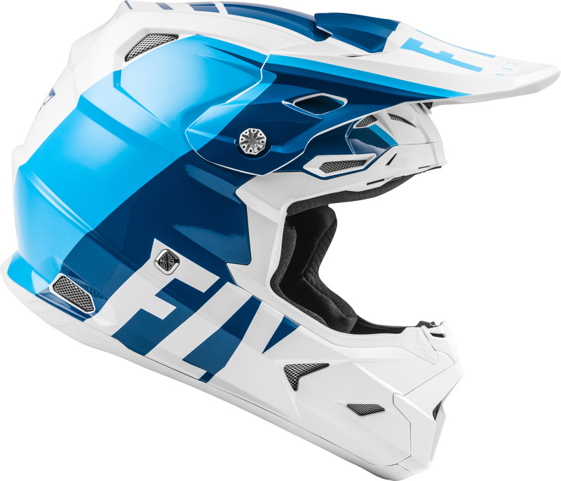 Fly Racing Toxin Transfer Blue White Helmet