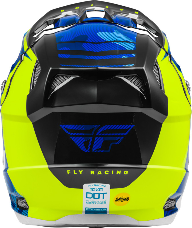 Fly Racing Toxin Transfer Blue Hi-Vis White Helmet